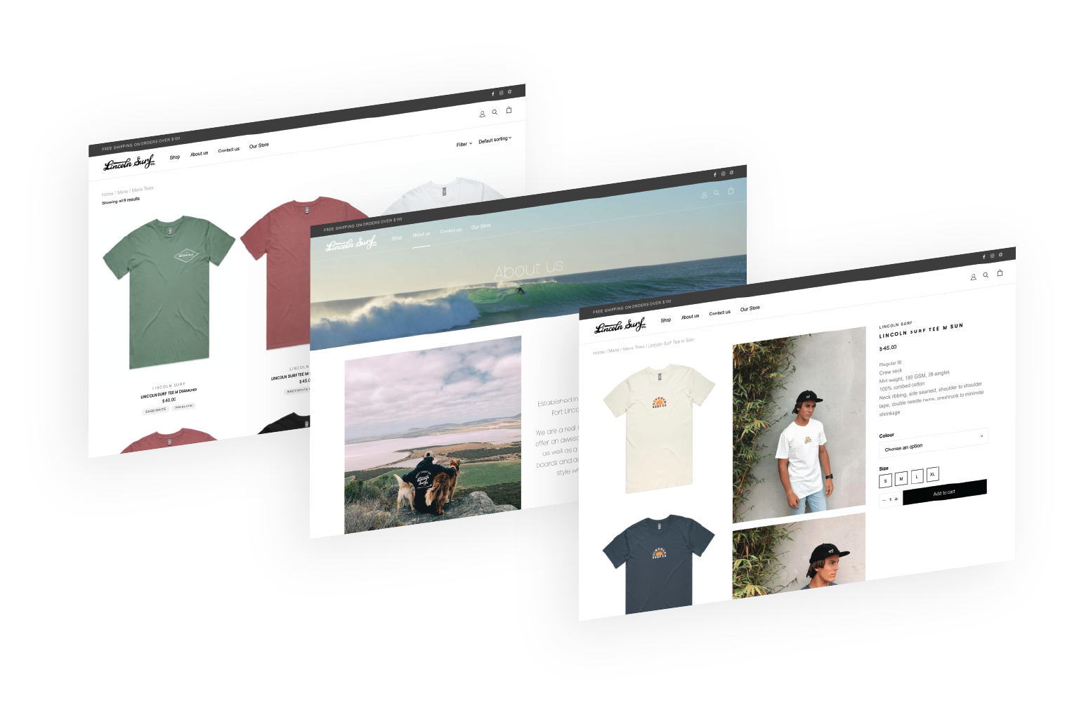 Lincoln Surf Co, Web Design